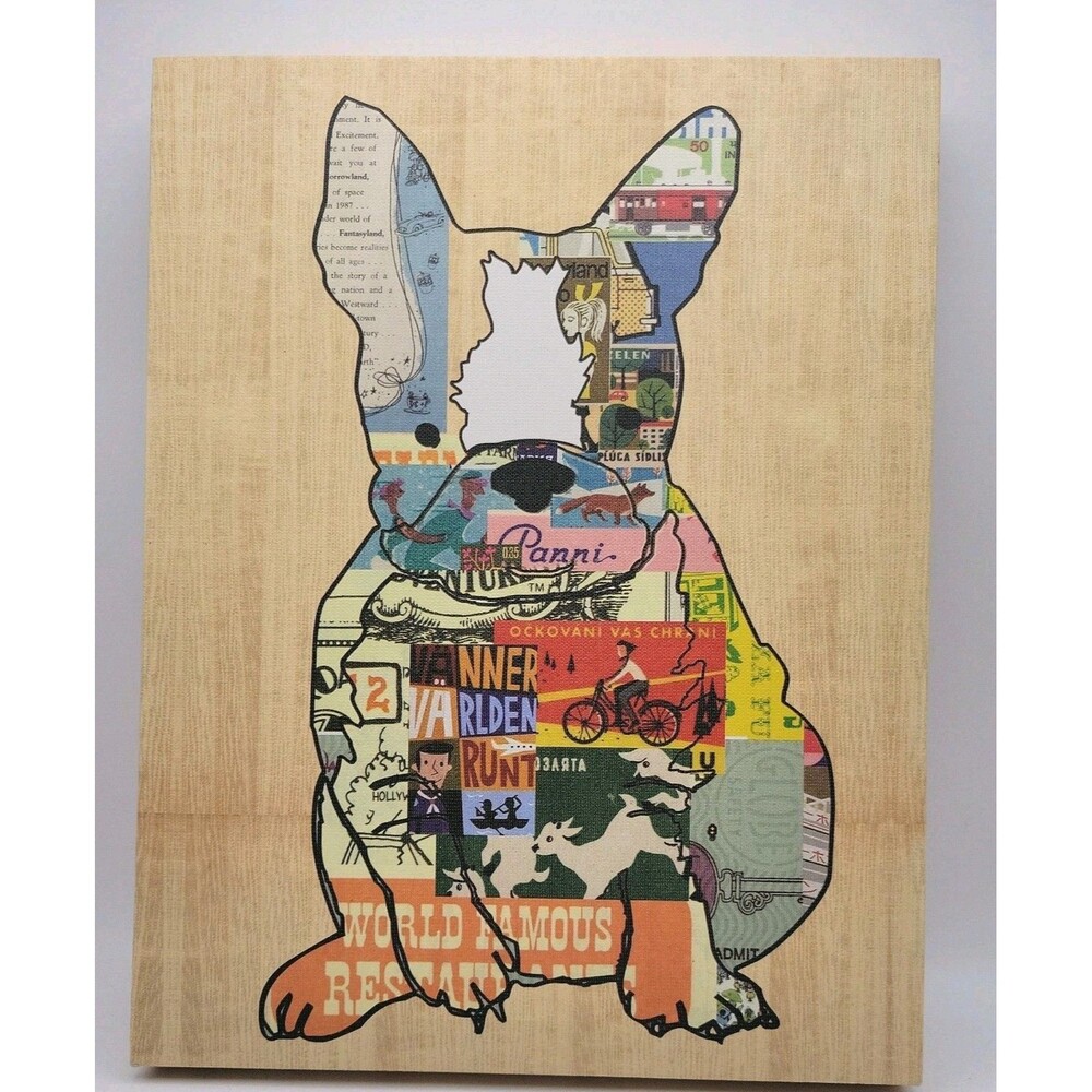 Vibrant French Bulldog Dog Puppy Canvas Wall Hanging Decor Colorful Picture